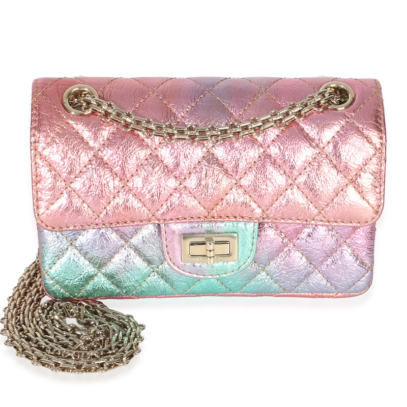 Chanel Multicolor Metallic Quilted Goatskin Mini Reissue 2.55 Flap Bag Handbag id