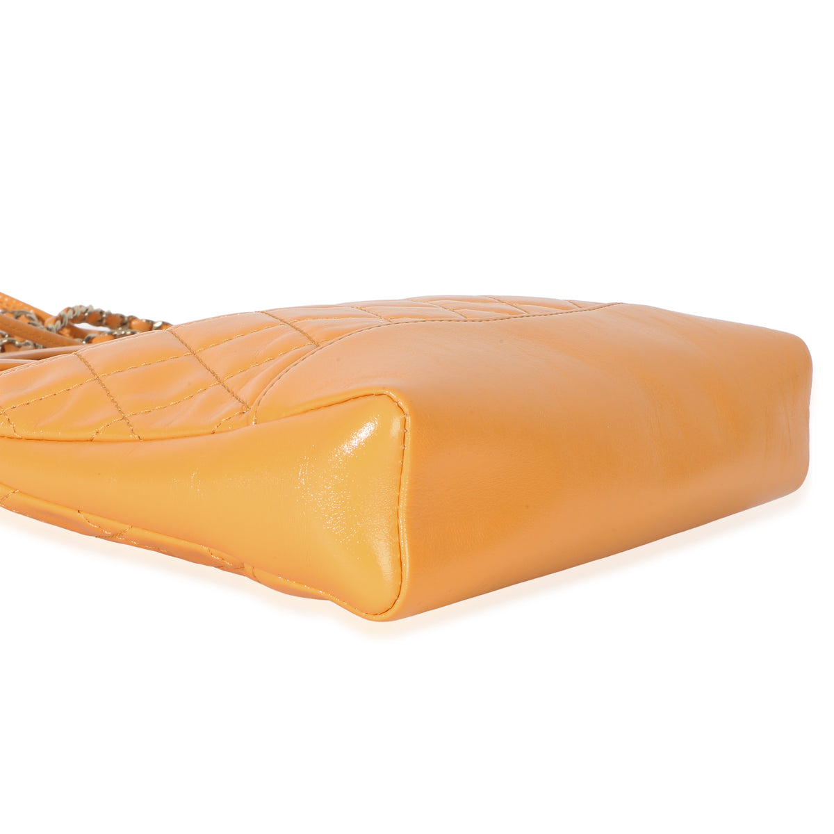 Chanel Orange Shiny Crumpled Quilted Calfskin Mini 31 Shopping Bag Handbag 7