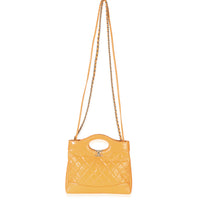 Chanel Orange Shiny Crumpled Quilted Calfskin Mini 31 Shopping Bag Handbag 8