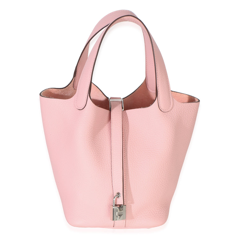 Hermès Rose Sakura Clemence Picotin Lock 18 PHW Handbag id