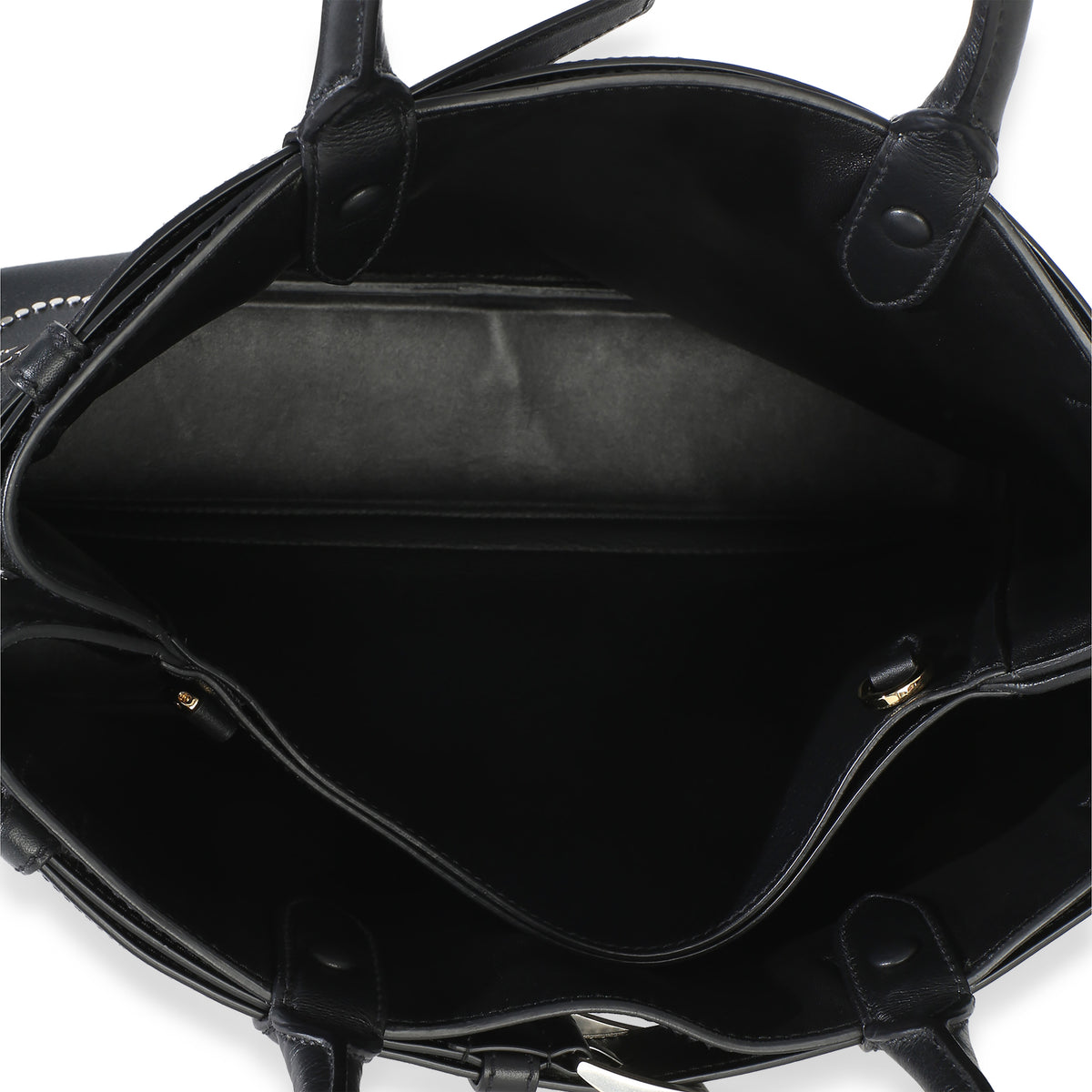Prada Black Soft Grain Calfskin Studded Large Buckle Bag With Belt Handbag 8