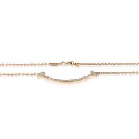 Tiffany & Co. Rose Gold Diamond Medium Model Tiffany T Smile Necklace clasp