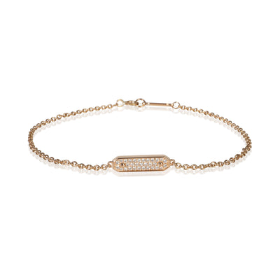 Tiffany & Co. Rose Gold Diamond ID Chain Bracelet fv