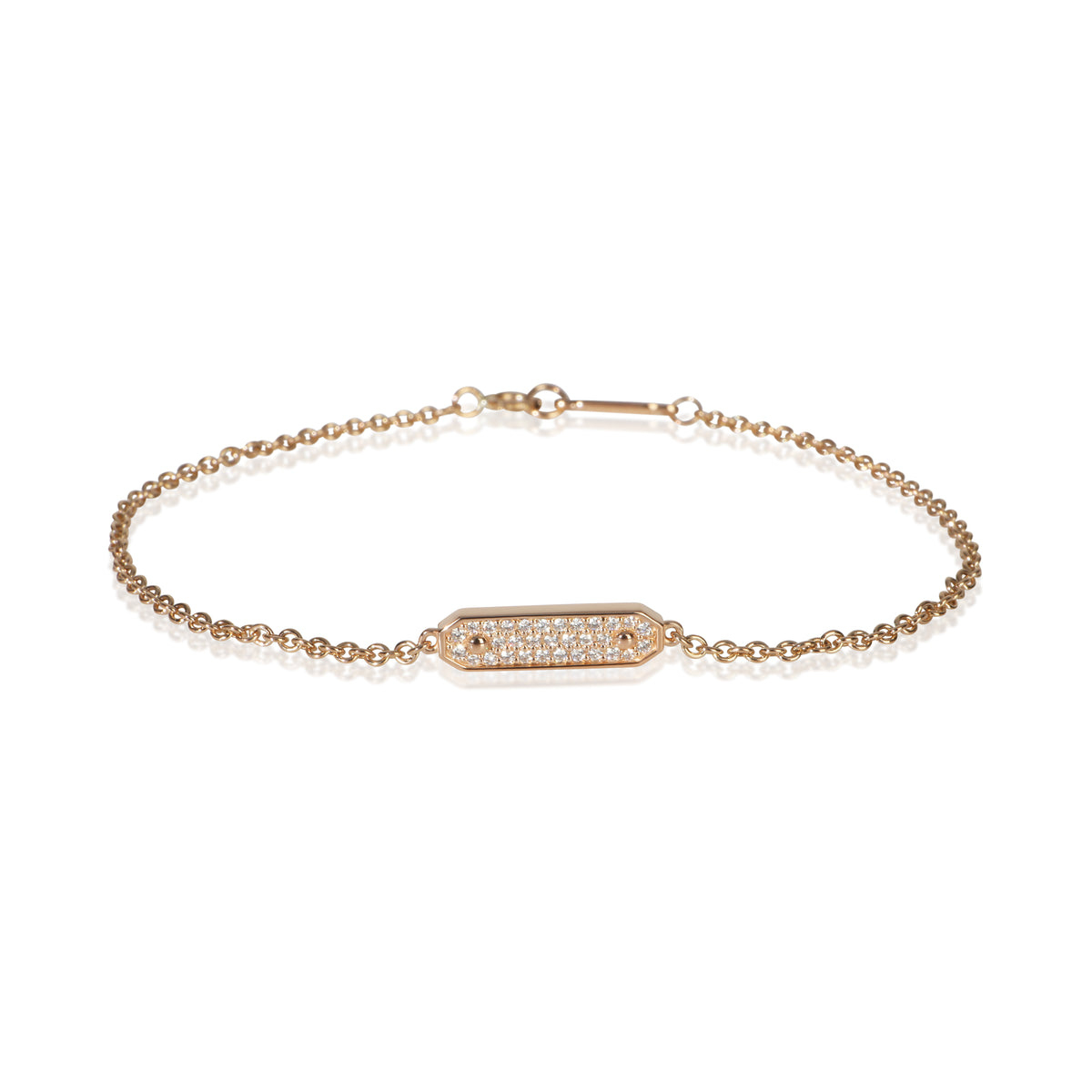 Tiffany & Co. Rose Gold Diamond ID Chain Bracelet fv
