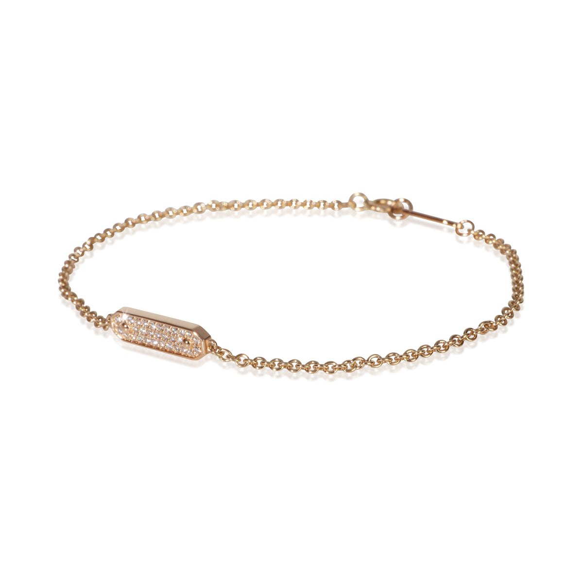 Tiffany & Co. Rose Gold Diamond ID Chain Bracelet sv