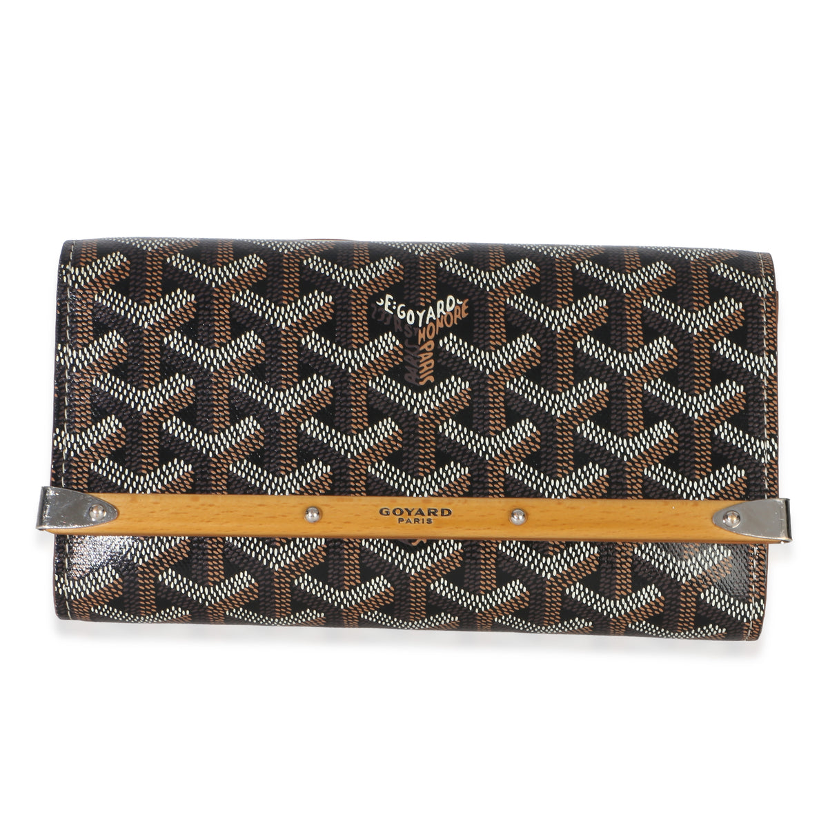 Goyard Gold Black ine Monte Carlo Mini Clutch Handbag fv