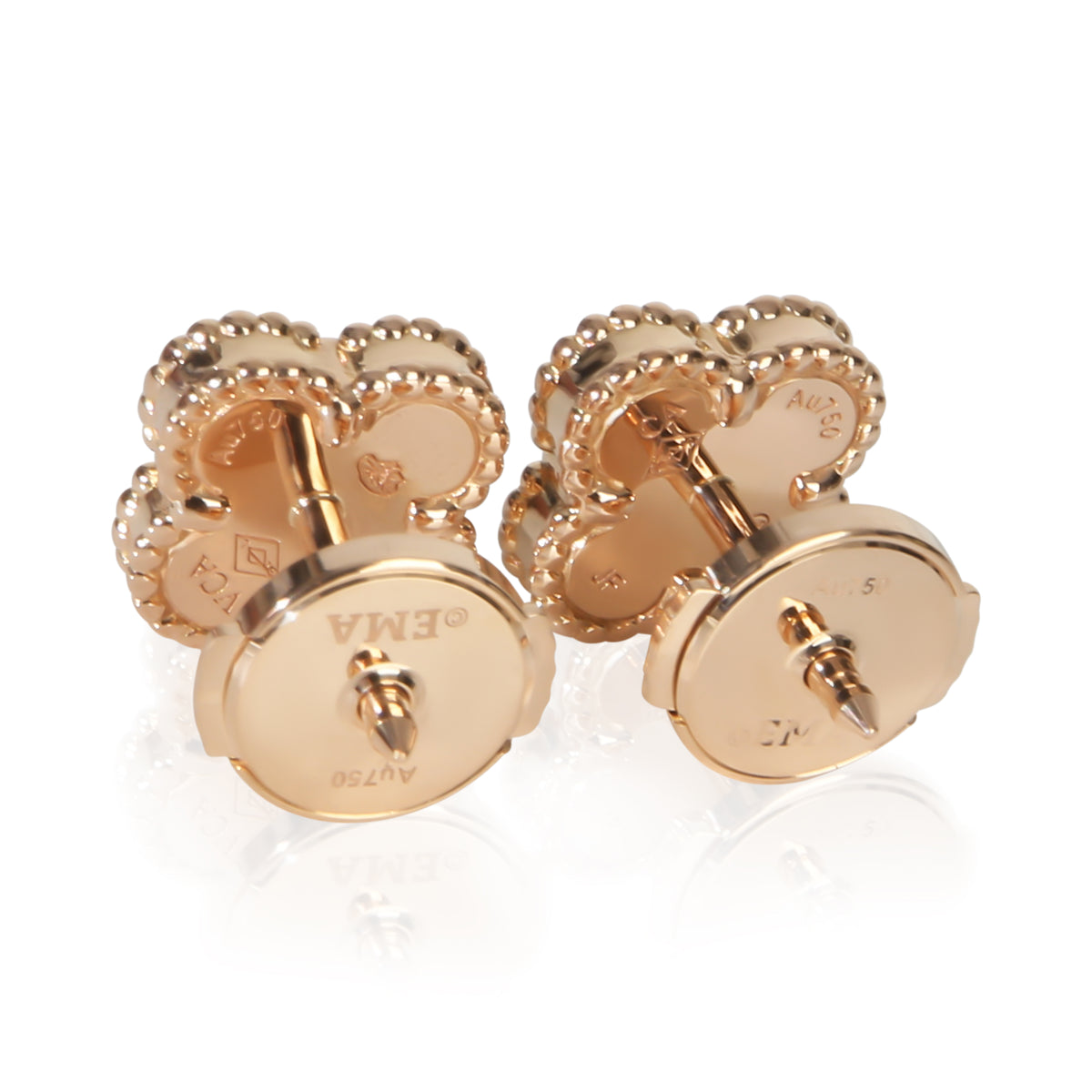Van Cleef & Arpels Rose Gold Carnelian Sweet Alhambra Earrings pv