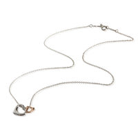 Tiffany & Co. Rose Gold & Sterling Silver  Elsa Peretti Open Heart Pendant pv