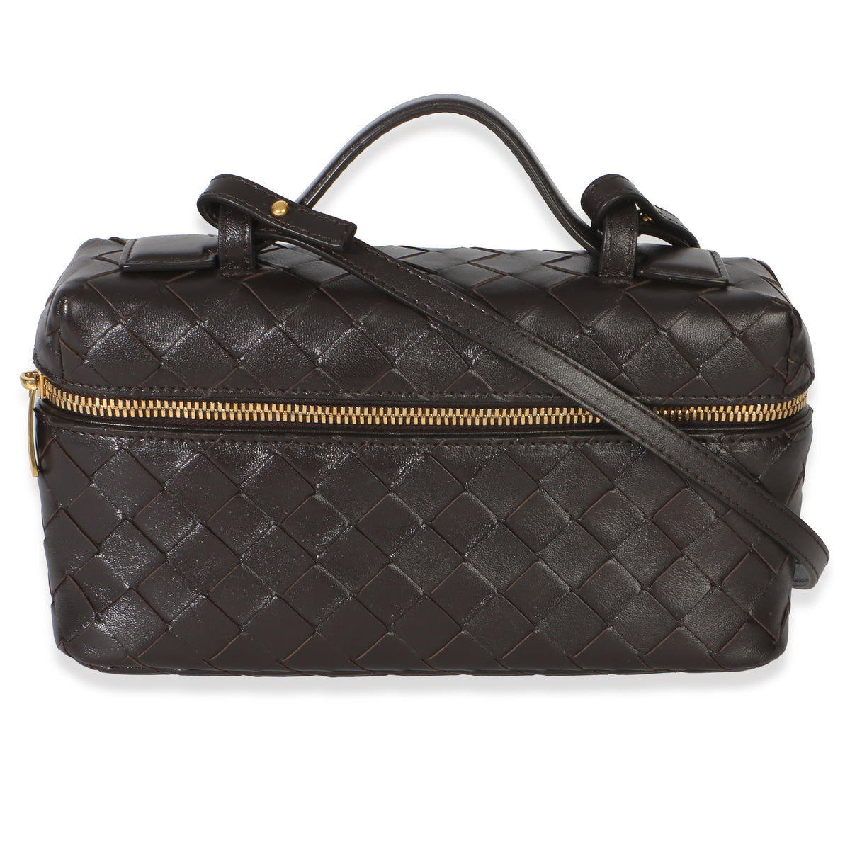 Bottega Veneta Brown Intrecciato Nappa Bang Bang Vanity Case Handbag id