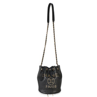 Chanel Black Caviar Studded Deauville Drawstring Bucket Handbag Handbag 5