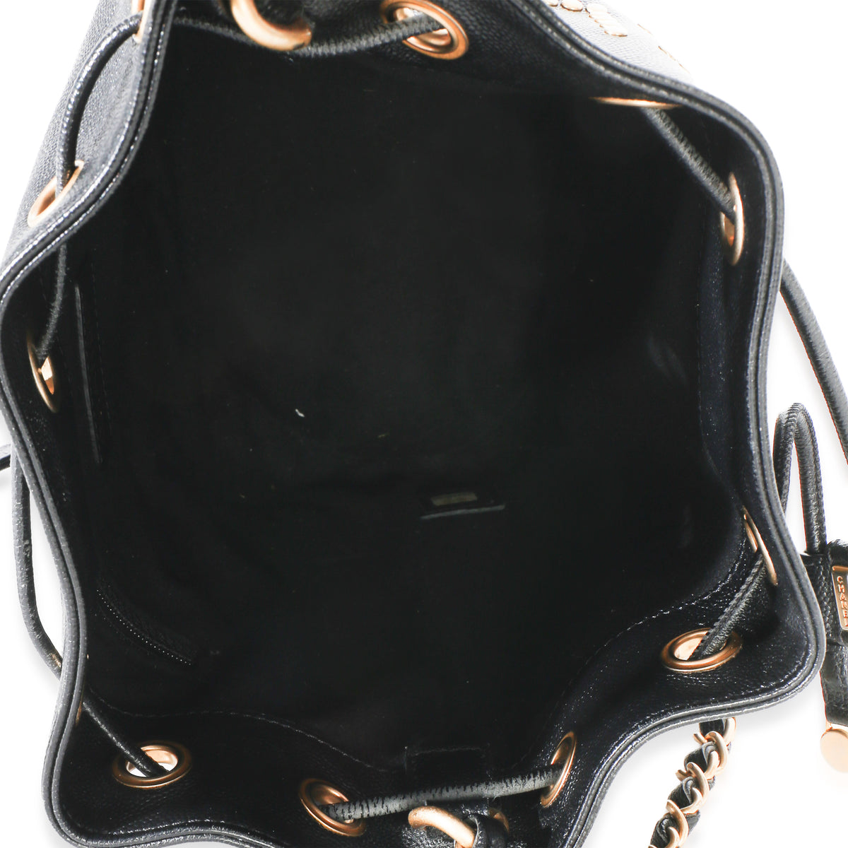 Chanel Black Caviar Studded Deauville Drawstring Bucket Handbag Handbag 6