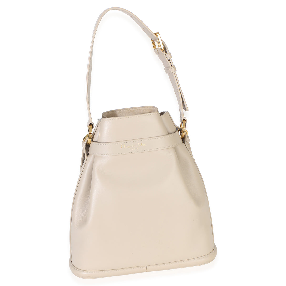 Christian Dior Beige Calfskin CD Embossed Medium C'est Bucket Bag Handbag 4