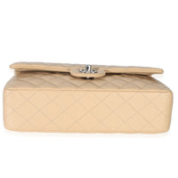 Chanel Beige Quilted Lambskin Medium Classic Double Flap Bag Handbag 4