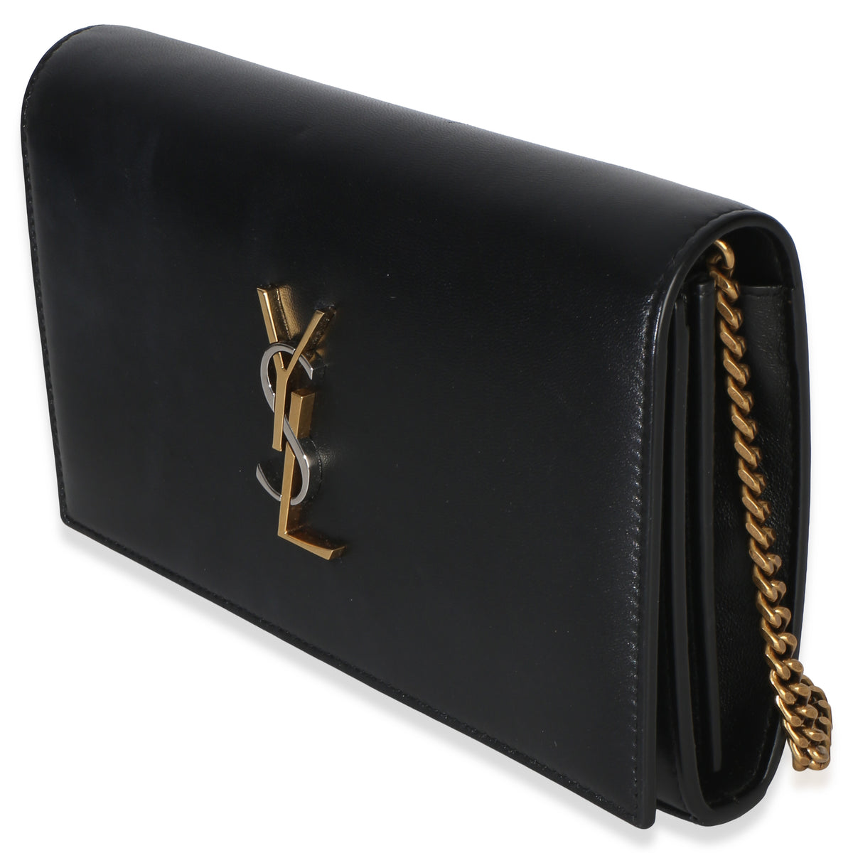 Saint Laurent Black Lambskin Tri Metal Kate Wallet On Chain Bag Handbag 2
