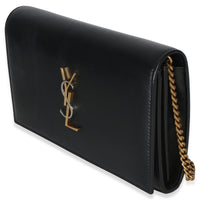 Saint Laurent Black Lambskin Tri Metal Kate Wallet On Chain Bag Handbag 2