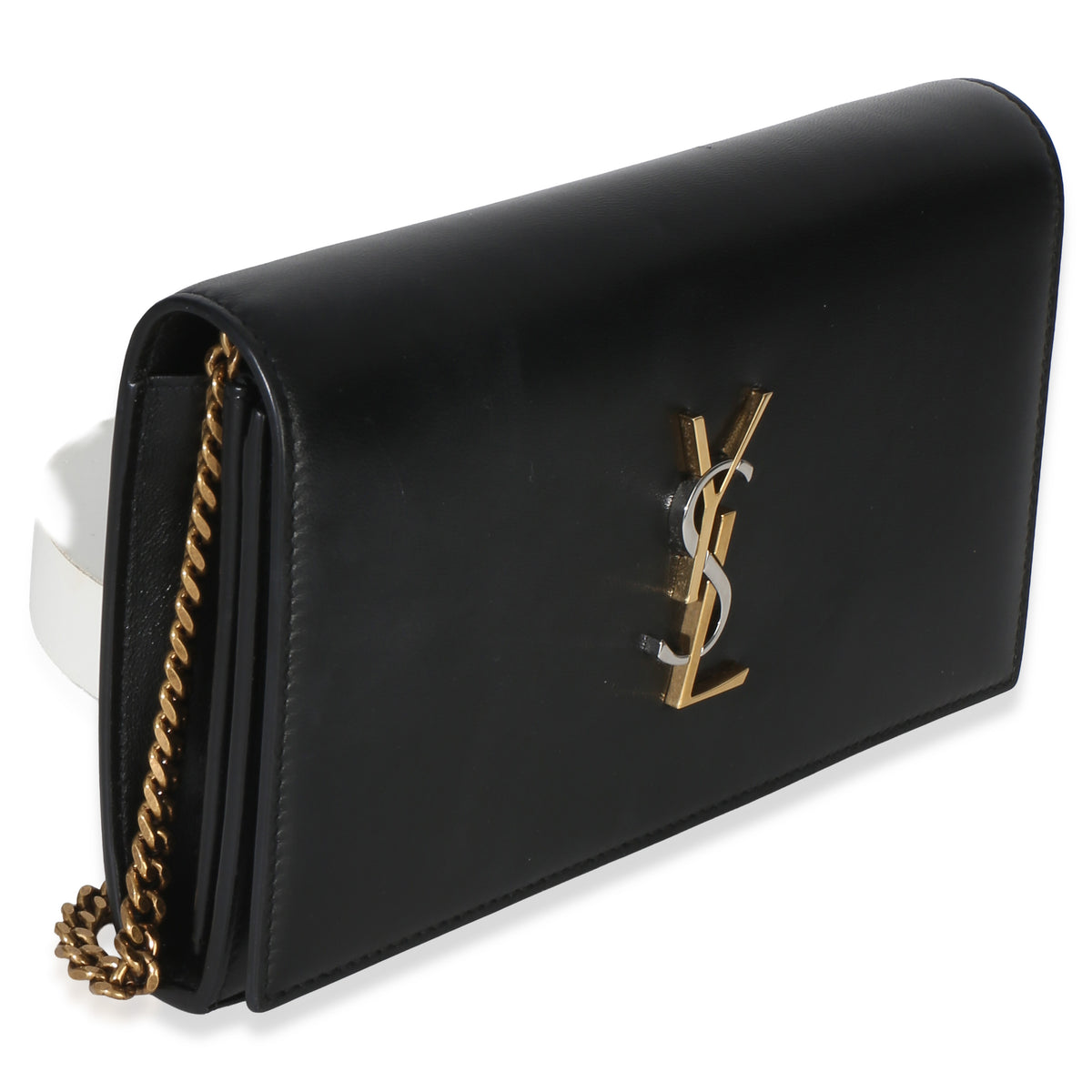 Saint Laurent Black Lambskin Tri Metal Kate Wallet On Chain Bag Handbag 3