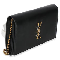 Saint Laurent Black Lambskin Tri Metal Kate Wallet On Chain Bag Handbag 3