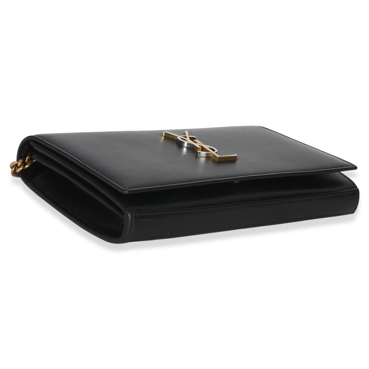 Saint Laurent Black Lambskin Tri Metal Kate Wallet On Chain Bag Handbag 7
