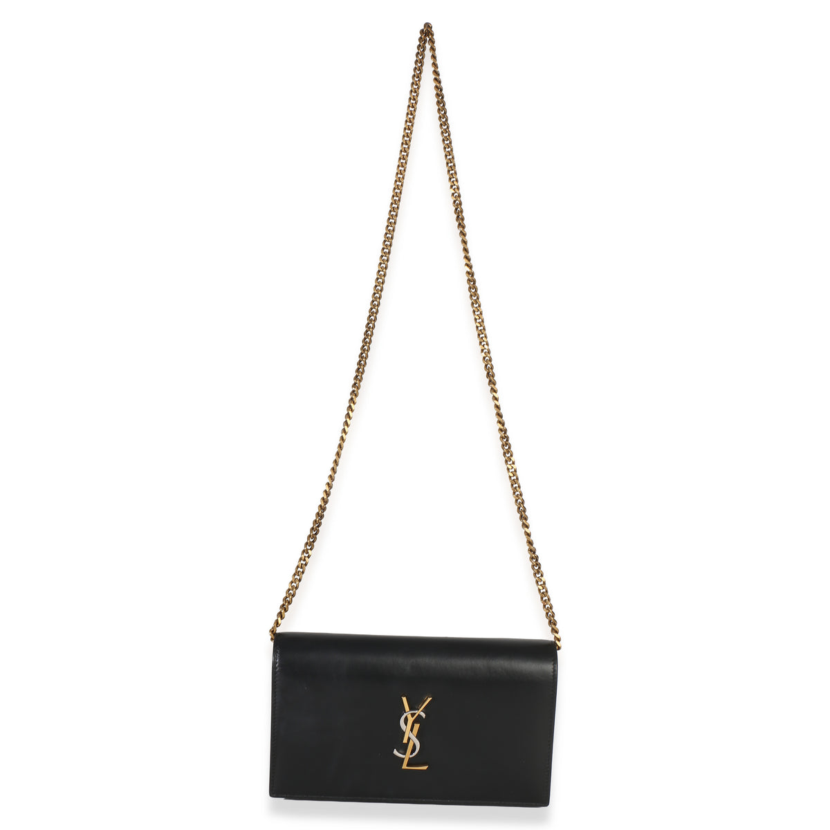 Saint Laurent Black Lambskin Tri Metal Kate Wallet On Chain Bag Handbag 8