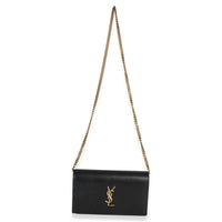 Saint Laurent Black Lambskin Tri Metal Kate Wallet On Chain Bag Handbag 8