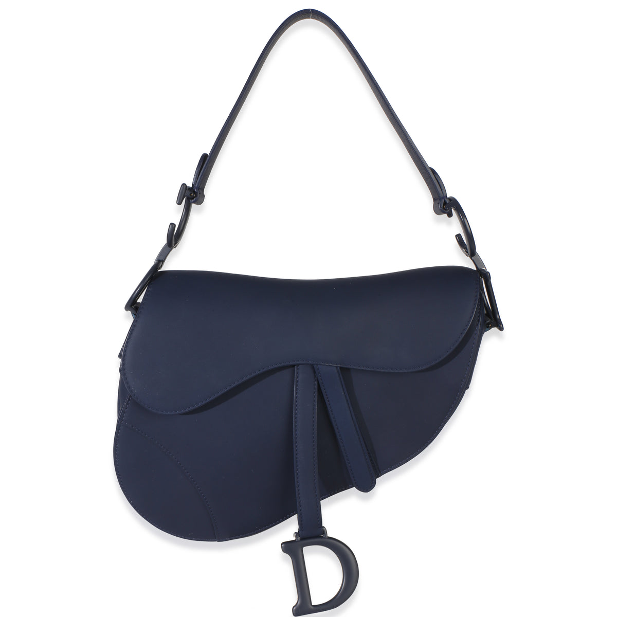 Christian Dior Blue Ultra Matte Calfskin Medium Saddle Bag Handbag id