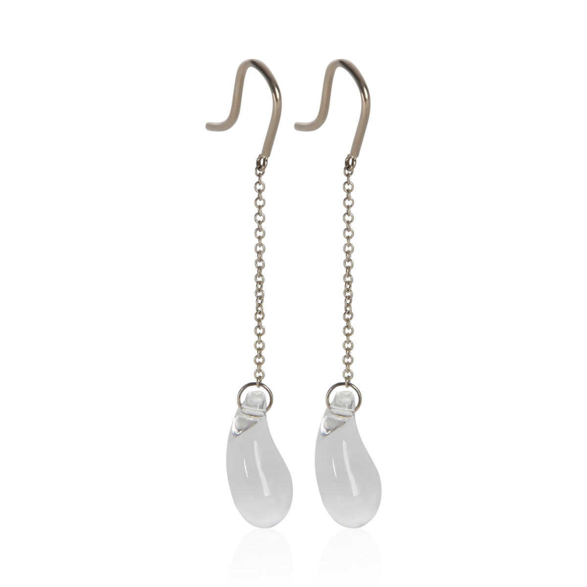 Tiffany & Co. Sterling Silver Elsa Peretti Teardrop Quartz Drop Earrings fv