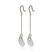 Tiffany & Co. Sterling Silver Elsa Peretti Teardrop Quartz Drop Earrings sv