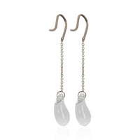 Tiffany & Co. Sterling Silver Elsa Peretti Teardrop Quartz Drop Earrings fv