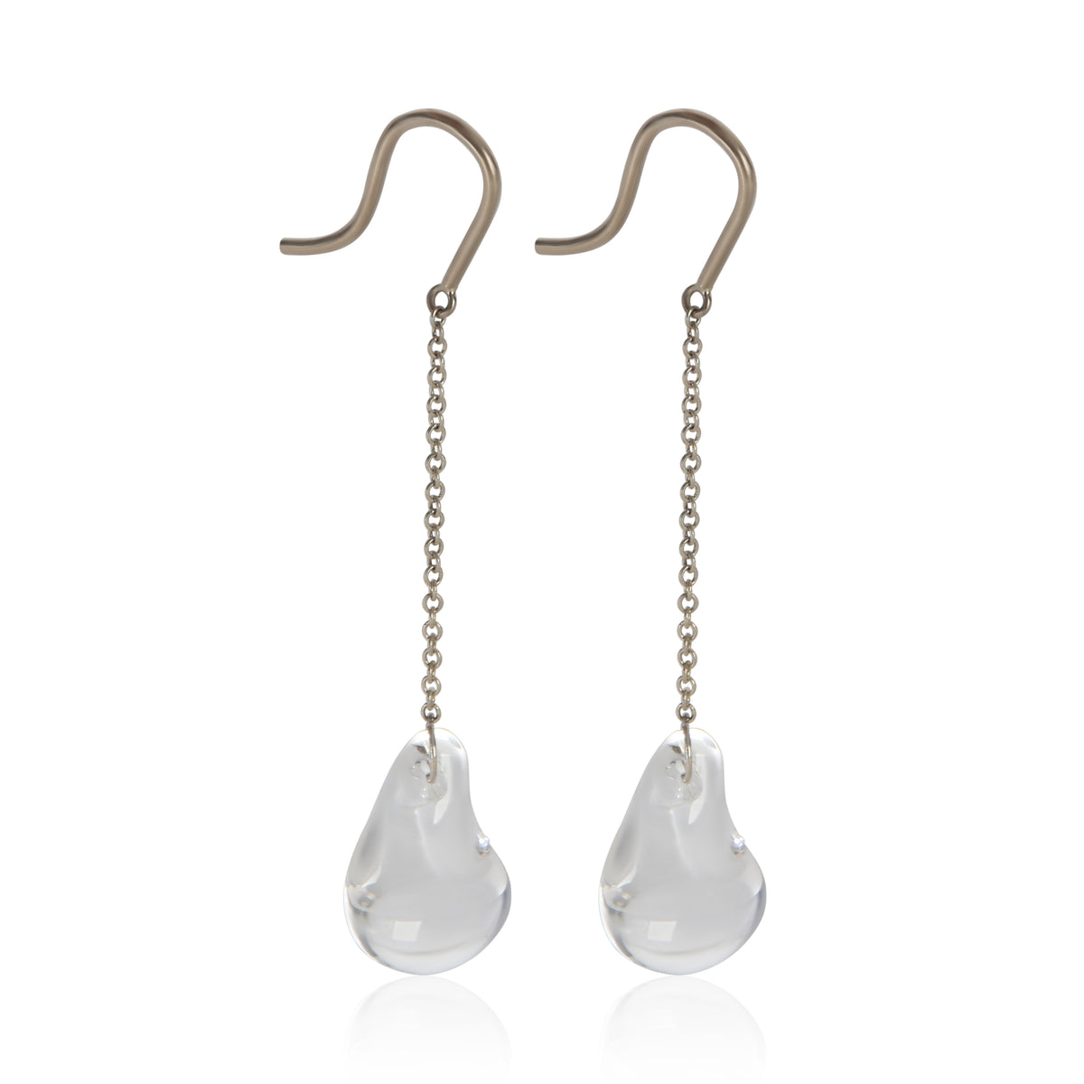 Tiffany & Co. Sterling Silver Elsa Peretti Teardrop Quartz Drop Earrings pv