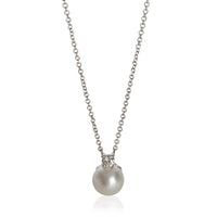 Tiffany & Co. White Gold Pearl and Diamond Signature Pendant fv