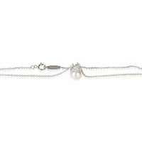 Tiffany & Co. White Gold Pearl and Diamond Signature Pendant sv