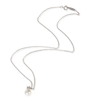 Tiffany & Co. White Gold Pearl and Diamond Signature Pendant pv