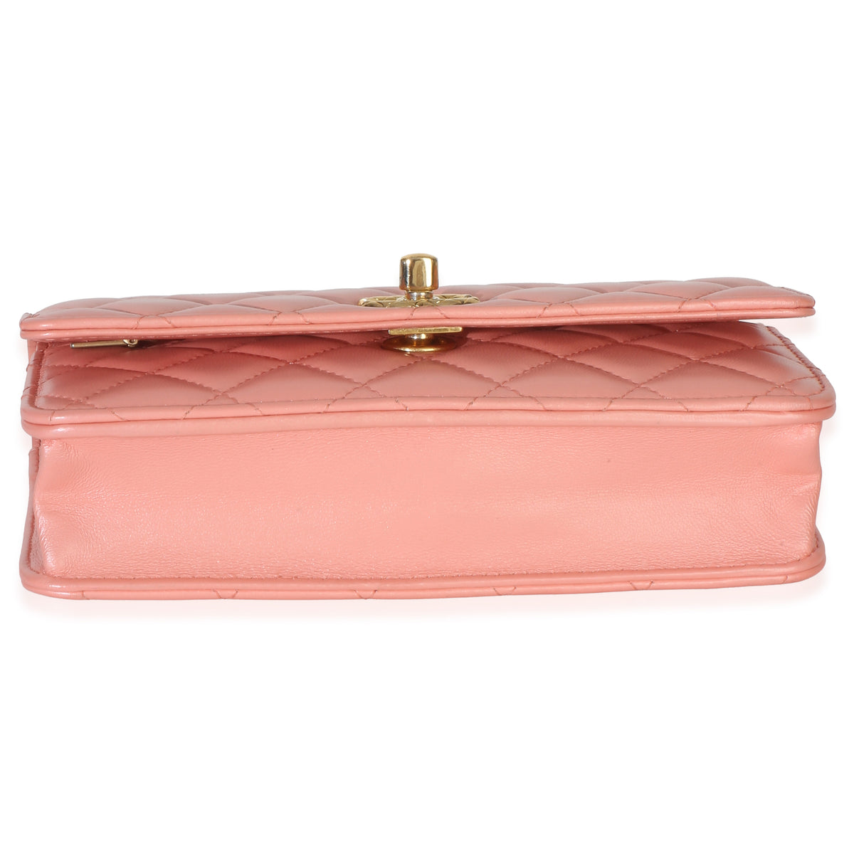 Chanel Iridescent Pink Quilted Lambskin CC Wallet On Chain Handbag 5