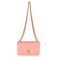 Chanel Iridescent Pink Quilted Lambskin CC Wallet On Chain Handbag 8