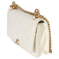 Chanel White Quilted Calfskin Pearl CC Wallet On Chain Handbag 2