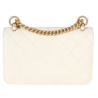 Chanel White Quilted Calfskin Pearl CC Wallet On Chain Handbag 4