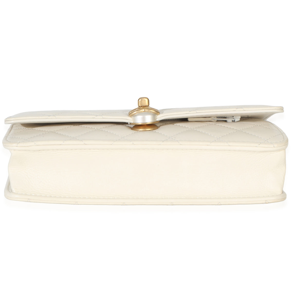 Chanel White Quilted Calfskin Pearl CC Wallet On Chain Handbag 5