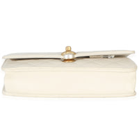 Chanel White Quilted Calfskin Pearl CC Wallet On Chain Handbag 5