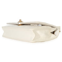 Chanel White Quilted Calfskin Pearl CC Wallet On Chain Handbag 6