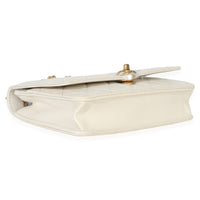 Chanel White Quilted Calfskin Pearl CC Wallet On Chain Handbag 7
