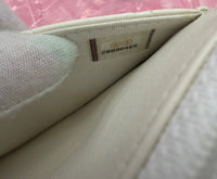 Chanel White Quilted Calfskin Pearl CC Wallet On Chain Handbag