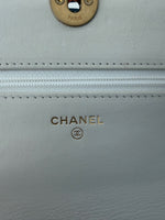 Chanel White Quilted Calfskin Pearl CC Wallet On Chain Handbag