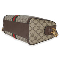 Gucci Beige GG Supreme Monogram Canvas Web Medium Ophidia Boston Bag Handbag 6
