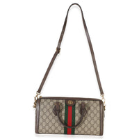 Gucci Beige GG Supreme Monogram Canvas Web Medium Ophidia Boston Bag Handbag 8