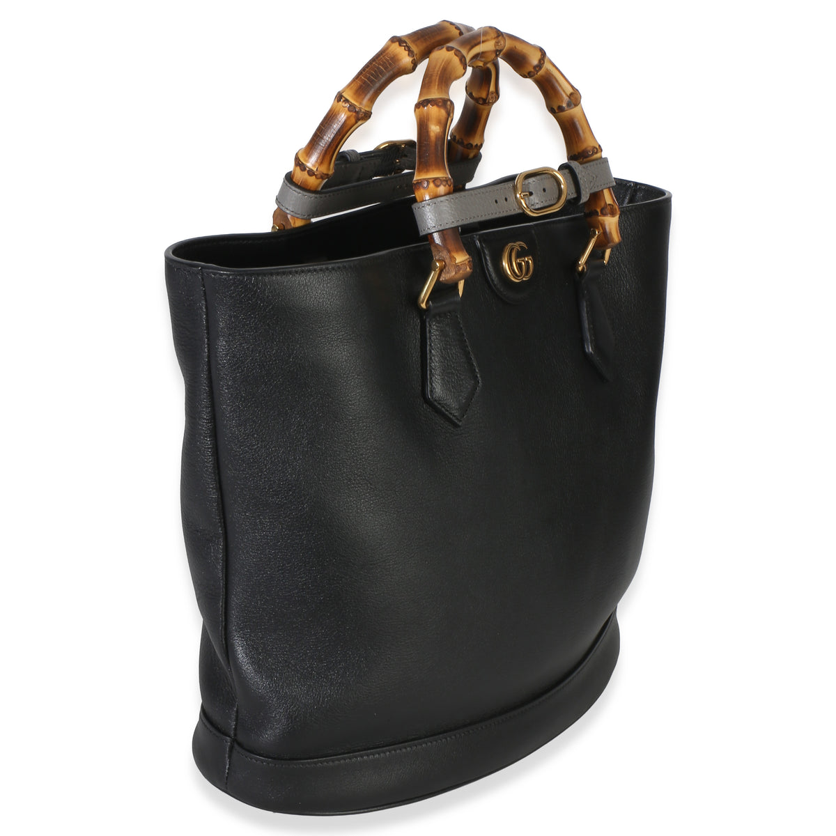 Gucci Black Dollar Calfskin GG Diana Medium Bamboo Handle Tote Handbag 3