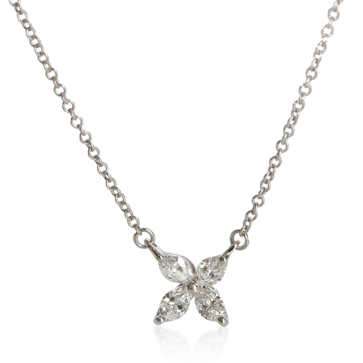 Tiffany & Co. Platinum Diamond Small Model Victoria Pendant fv