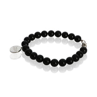 Tiffany & Co. Sterling Silver  Onyx Bead Love Charm Bracelet sv