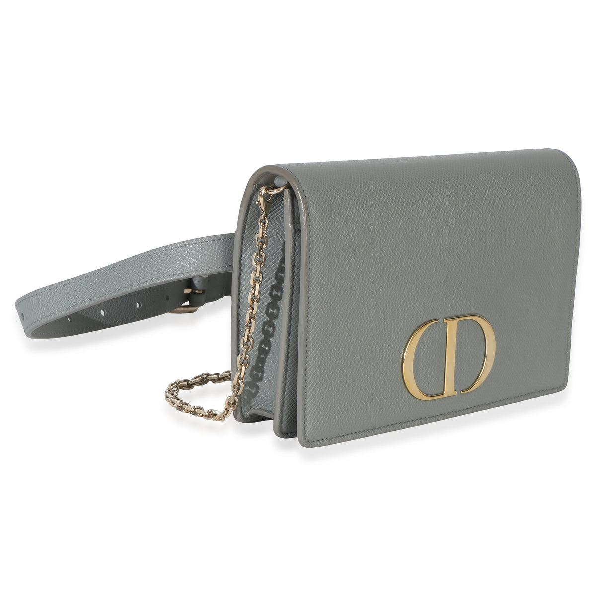 Christian Dior Blue Grained Calfskin 30 Montaigne 2 in 1 Pouch Handbag 3