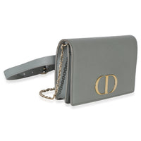 Christian Dior Blue Grained Calfskin 30 Montaigne 2 in 1 Pouch Handbag 3