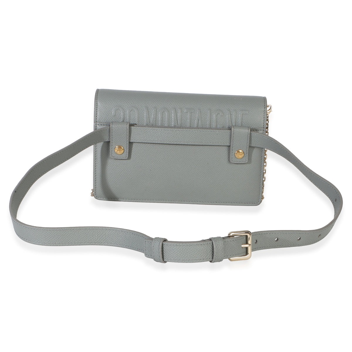 Christian Dior Blue Grained Calfskin 30 Montaigne 2 in 1 Pouch Handbag 4